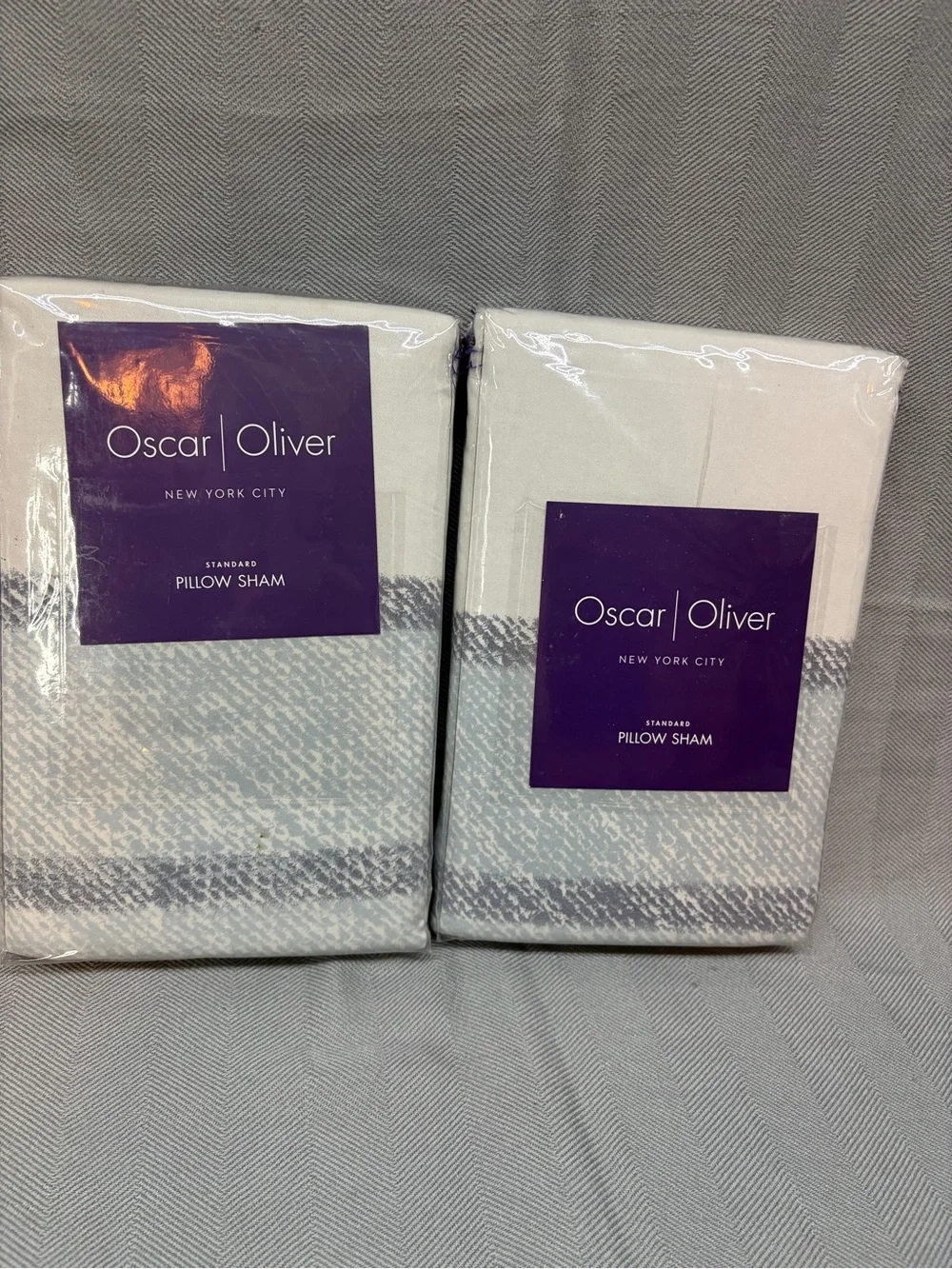 NWT Oscar, Oliver standard pillow shams, set of two leighton blue